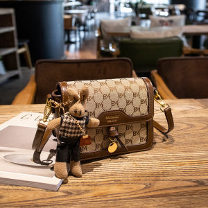 Fashionable Small Square Crossbody Bag Womens Shoulder Bag Versatile PVC Material Zipper Closure Casual Style Handbag