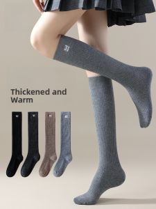 miiow | Thickened Woolen Womens Leg Socks Autumn Winter Warm High Tube Long Tube Socks Slimming Long Legs Mid Tube Winter High Tube