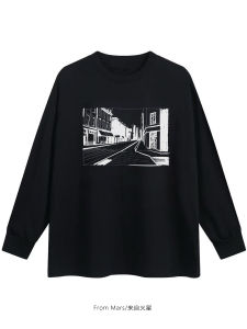 Áo Thun Dài Tay Rộng Rãi Thường Ngày Cho Nam Mùa Thu Cotton 100% Thoáng Khí Thoải Mái Phong Cách Đường Phố Thời Trang