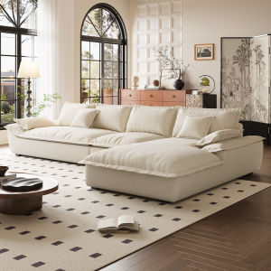 RUFEI | Snow Nell Cloth L-Shaped Living Room Sofa
