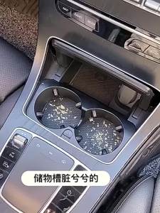New Bling Rhinestone Cup Holder Drink Pad Interior Decoration Cute Anti-slip Round Durable Mat Coaster Heat Resi Car Accessories