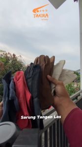 Sarung Tangan Las Kulit Suede Model Belimbing Panjang 27 cm / 10 inch