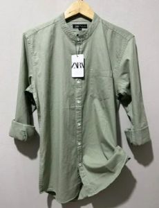 Kemeja Zara Lengan Panjang Krah shanghai casual silimfitt