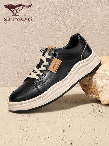 Septwolves Mens Casual Shoes Black Breathable Lightweight Anti-Wear Waterproof Autumn Winter New Style Comfortable Leather Sneakers