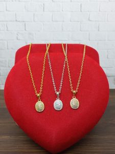 KALUNG NORI VENSY +LIONTIN OVAL MP FULL/ KALUNG PERAK ASLI SILVER 925 LAPIS EMAS/ KALUNG FASHION WANITA IMPOR TERBARU