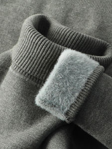 Warm Woolen High Collar Mens Base Shirt Integrated Fleece Comfortable Wear Quality Top Casual Style Solid Color