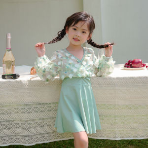 ชุดว่ายน้ำแม่ลูกแบบใหม่ชุดว่ายน้ำแบบกระโปรงวันพีซแบบเจ้าหญิงสไตล์ตะวันตกสำหรับเด็กหญิงและเด็กชายชุดว่ายน้ำชายหาด