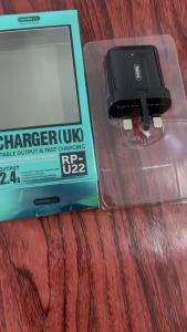 Remax 2 USB Port Fast Charging 2.4A Charger UK Plug for Mobile Phone RP-U22