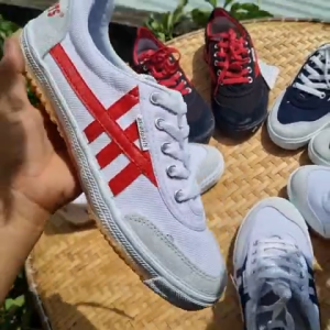 Giày Sneaker Học Sinh ASIA Cổ Thấp Phong Cách Đường Phố Vải Canvas họa tiết sọc