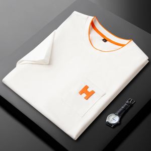 Korean Trendy Splicing Crew Neck Pocket T-Shirt Mens Short Sleeve Summer Thin Breathable Versatile Fashionable Half Sleeve Top