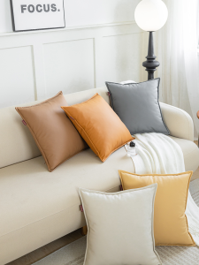 Pure Color Tech Fabric Pillow Living Room Bedroom Headboard Backrest Cushion All Season Simple Style Large Backrest Pad with Core