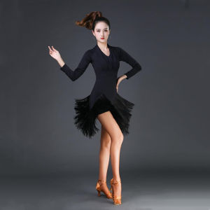 Latin Dance Adult Multi layer Tassel Competition Performance Dress