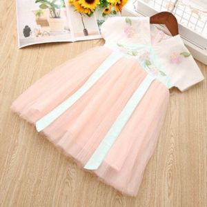 Princess Style Girls Hanfu Ruched Skirt Spring Summer Childrens Dress Baby Wind Tang Family Matching Outfits Sportswear