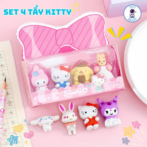Set 4 Tẩy Hình Hello Kitty / Kuromi / My Melody / Cinnamorol - Hình Ảnh Dễ Thương Đồ Dùng Học Tập