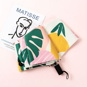 Automatic Folding Umbrella Sunshade Rainproof Compact Portable Womens UV Protection Anti-UV Small  Style Polyester Fabric