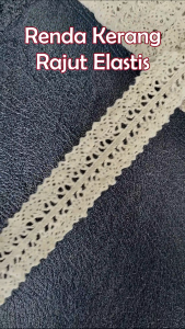 (Per 3 Meter) RDR523 Renda Rajut Elastis Tengahan / Renda Kerang Lebar 2Cm - 3Cm
