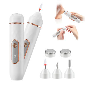 Ms.Dear | Electric Nail Foot File 2-in-1 Hand Foot Care Tool with Replaceable Grinding Heads Portable Callus Remover for Nail And Toenail