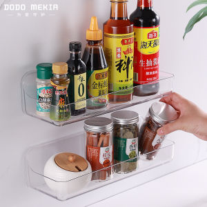 Kitchen Spice Rack Punch-Free Wall-Mounted Seasoning Jar Storage Box Oil Salt Sauce and Vinegar Storage Rack Household