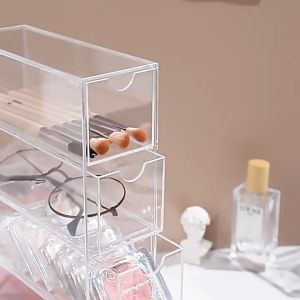 กล่องเก็บแว่นตา กล่องเก็บแว่น กล่องลิ้นชักเก็บแว่นตา กล่องแว่นตา กล่องเก็บแว่นตาอะคริลิกใส กล่องลิ้นชัก กล่องแว่น 4ชั้น