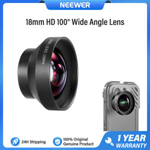 NEEWER LS-42 18mm HD 100° Wide Angle Phone Lens for 17mm Thread Lens Mount 0.5X Magnification Camera Lenses for Phone Cage Rig Case