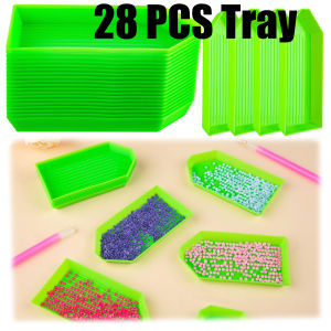 28PCS Plastic Diamond Painting Trays Bead Sorting Trays Diamond Painting Accessories and Tools for DIY Crafts (4.72 X 2.26 inc