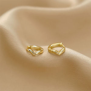 ANENJERY Small Shiny Zircon Geometric Flower Hoop Earrings for Women Girls Party Jewelry