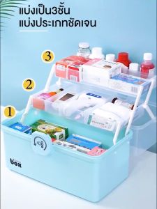 JDEE กล่องยา ขนาดใหญ่ กล่องเก็บยา พกพา อุปกรณ์ทางการแพทย์สําหรับครัวเรือน กล่องยาแข็งแรง เหมาะสำหรับครอบครัว