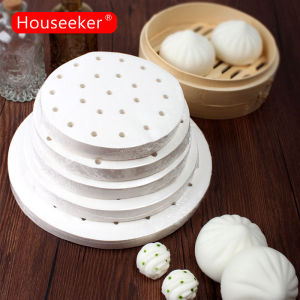 Houseeker 100Pcs Air Fryer Paper Special For Baking Kitchen Food Oil-proof Double-sided Silicone Oil Paper Non-Stick Steamer Pad Mat