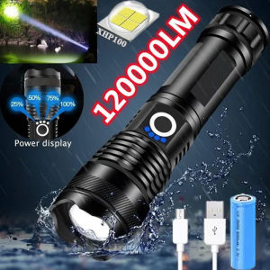 XHP100 flash lights rechargeable High Power flashlight 100000 lumens 4 Core Torch light ultra bright Lantern camping light Zoom flashlight waterproof original emergency light work light led flashlights heavy duty hand light torchlight powerful torchlight