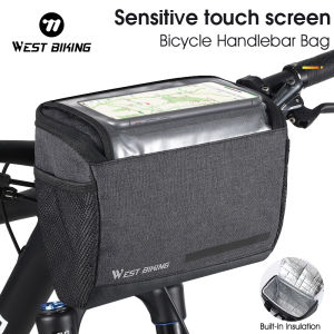 WEST BIKING 4.5L Bike Front Bag Touch Screen Phone Handlebar Bag Insulated Bicycle Cooler Bag MTB Road Cycling Accessories