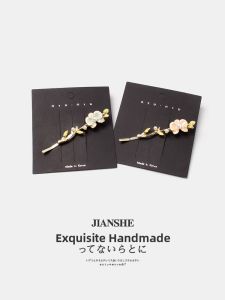 Elegant Cherry Blossom Pearl Hair Clip Fashionable Summer Side Bangs Duckbill Hair Clamp Hair Accessories Fairy Tale Style