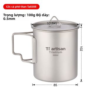 Tiartisan | Cốc Titanium Gấp Đựng Ngoài Trời