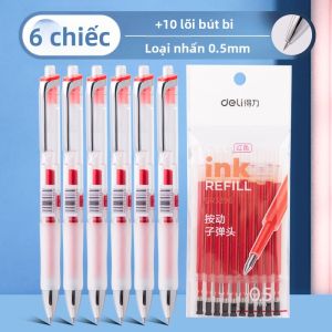 deli | Bút Viết Kiểm Tra Trơn Tru Có Tác Động Nhấn Mượt Mà Đỏ Xanh