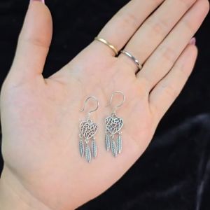 Q163 Đôi bông tai bạc Dream-catcher không kén mệnh - Phong Thuỷ TUDO P
