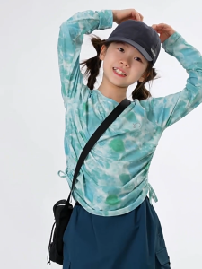 Sun Protective Quick Drying Little Sponge Long Sleeved Drawstring T-Shirt (130g)