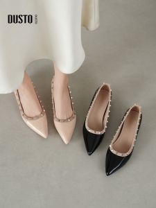 DUSTO | Studded Pointed Mary Jane Flat Womens Shoes Soft-soled