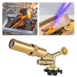 Professional 1300°C Welding Torch Gas Burner Flame High Temperature Brass Copper Gas Torch Brazing Solder Propane Welding Plumbing Butane Torch Lighter with 360° Rotation Quick-Connect Gas Canister 