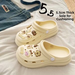 RUNROU | Thick Soled Hole Shoes Slip-resistant Summer Beach Sandals