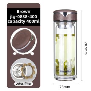 Double Layer Thickened Heat Resistant Glass Cup Transparent Tea Brewing Cup for Men And Women Chinese Style Gift Office Water Cup