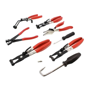 9pcs Flexible Wire Long Reach Hose Clamp Plier Car Fuel Oil Water Hose Pipe Repairing Tools