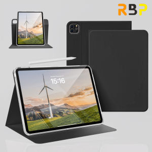 RBPรางสไลด์หมุนดึงออกเคสiPadสำหรับiPad Air 6 Pro 7 13 นิ้ว 2024 M4 iPad Pro 11 12.9 นิ้ว 2022 2021 2020 Air 4 Air 5th Case 10.9 iPad gen10 gen9 gen8 gen7 10.2 2019 อะคริลิคโปร่งใสป้องกันการโค้งงอแยกหน้าจอแนวตั้งฮาร์ด เคสไม่มีถาดใส่ปากกา
