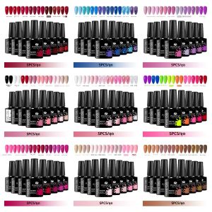 MSRUIOO 8 ชิ้น/เซ็ตฤดูใบไม้ผลิฤดูร้อนเล็บเจล HEMA ฟรีกึ่งถาวรคลาสสิกสีเล็บเคลือบเงาสําหรับการออกแบบเล็บ