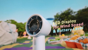 JISULIFE LIFE10 Portable Handheld Fan 5-Speed Strong Wind Mini USB-C Rechargeable Fans Life 10 for Travel Office & Outdoor Use