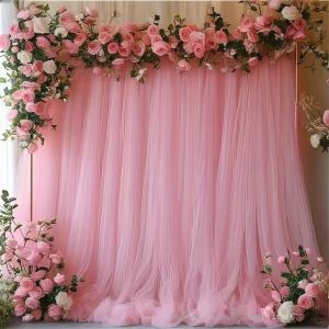 1pc Ceiling Drapes Wedding Arch Draping Sheer Fabric for Ceremony Tulle Christmas Backdrop Curtain Bride Tent Decoration