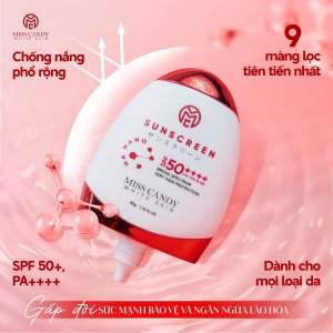 (MISS CANDY)KEM CHỐNG NẮNG SONG KHÁNG NHẬT BẢN SPF50+ FA+ HỘP 50g (Hàng Chính Hãng)(date 11/2026)