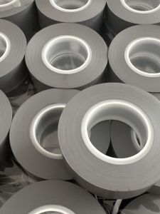 เทปไฟฟ้าสีเทา ทนต่อกลางแจ้ง ทนความร้อนสูง วัสดุ PVC สำหรับใช้ในงานวิศวกรรมไฟฟ้า แผ่นกาวกันไฟ