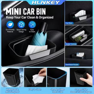 HLINKEY Silicone Car Door Storage Box Multifunctional Auto Door Pocket Organizer Waterproof Trash Can Umbrella Holder Car Interior Accessories