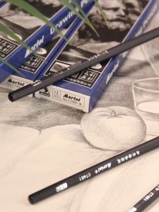 6pcs Pensil Sketsa Profesional Hitam Putih Pensil Arang Gambar High-gloss Untuk Perlengkapan Seni