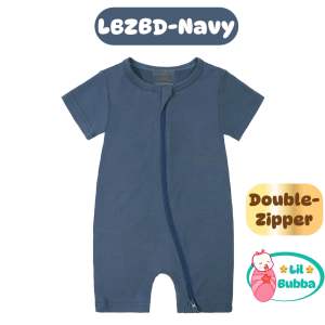 [LIL BUBBA] PREMIUM BAMBOO BABY ROMPER ONESIE CLOTHES WITH DOUBLE ZIPPER