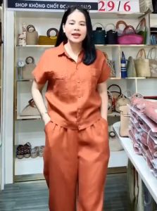 Bộ Áo Cộc Cổ Sơ Mi Quần Dài Thiết Kế Lịch Sự Trẻ Trung Mã E41